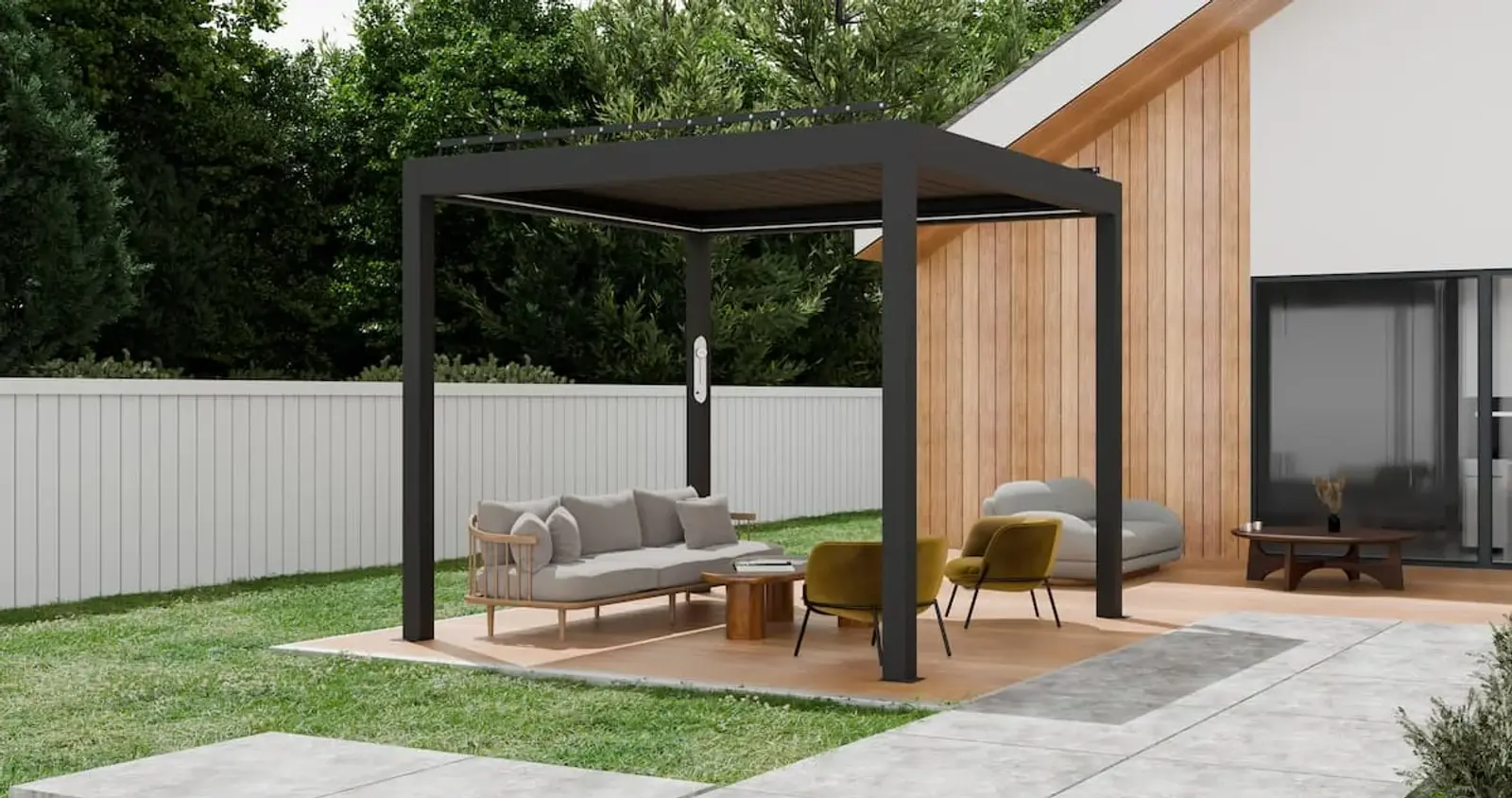 PergoMaxx pergola s otvorenim lamelama pod 90 stupnjeva